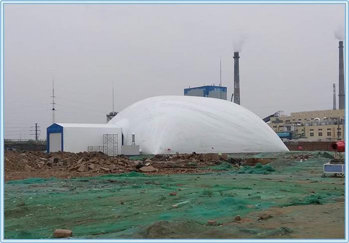 會行走的充氣膜污土處理車間